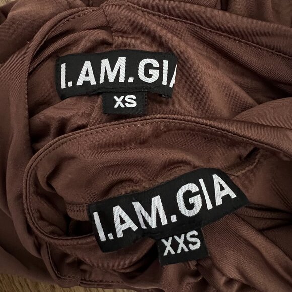 I AM GIA ESTELLA SET RUCHED CHOCOLATE BROWN XS-XXS - Picture 5 of 5